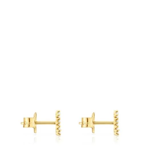 Clearance Strip earrings with diamonds Les Classiques Gold Earrings | Small Earrings