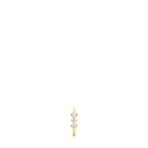 Cheap Strip hoop earring with diamonds Les Classiques Gold Earrings | Individual Earrings