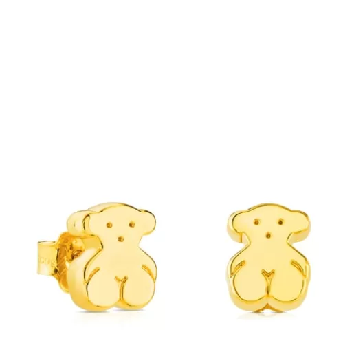 New Gold Sweet Dolls Earrings Bear motif. Push back. Kids Gold Earrings | Small Earrings