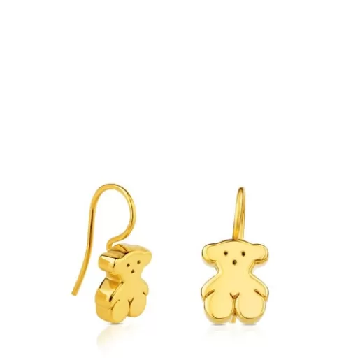 Best Sale Gold Sweet Dolls Earrings with Bear motif. Hook back. Gold Earrings