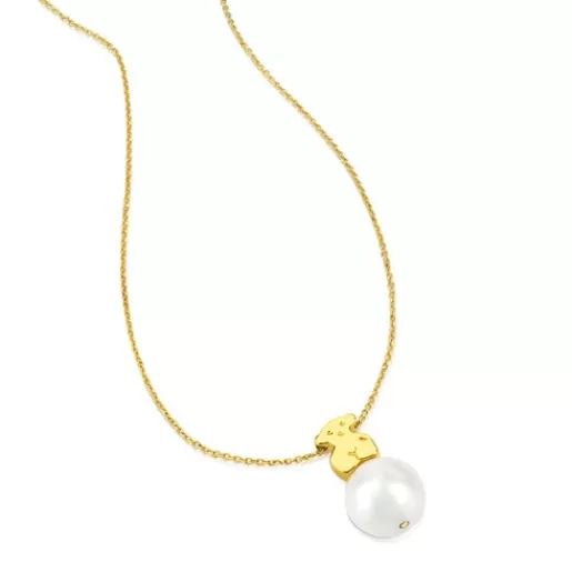 Discount Gold Sweet Dolls Necklace with pearl Kids Gold Necklaces | Short Necklaces