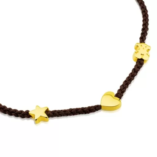 Best Gold Sweet Dolls XXS Bracelet with Bear, Star and Heart motifs. Kids Gold Bracelets | Pearl Bracelets