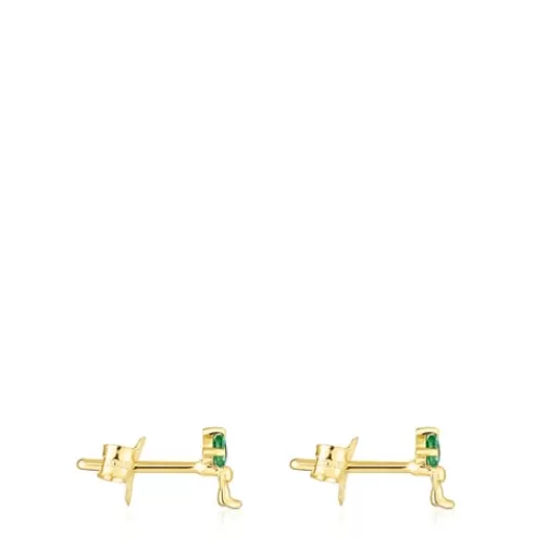 New Teddy Bear Earrings with tsavorite Gold Earrings | Small Earrings