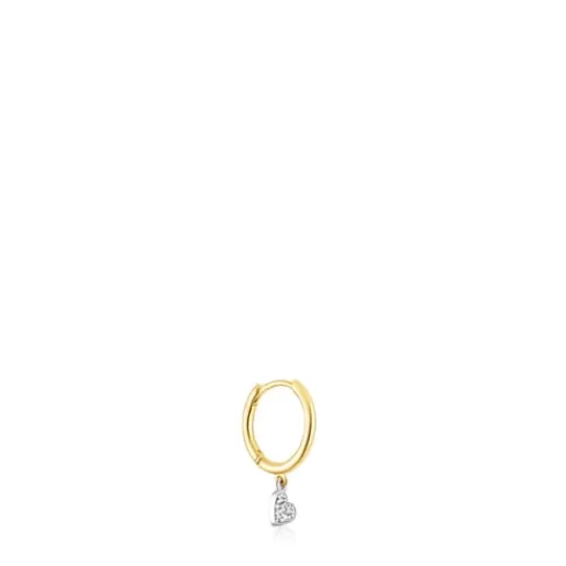 Discount Basics Hoop earring with heart motif Gold Earrings | Hoop Earrings