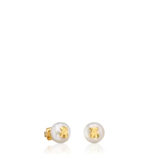 Flash Sale Bear Earrings with Pearls Bear motif Gold Earrings | Small Earrings