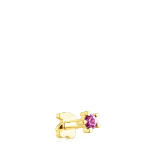 Discount Gold Cool Joy Ear piercing with rhodolite Small Earrings | Individual Earrings