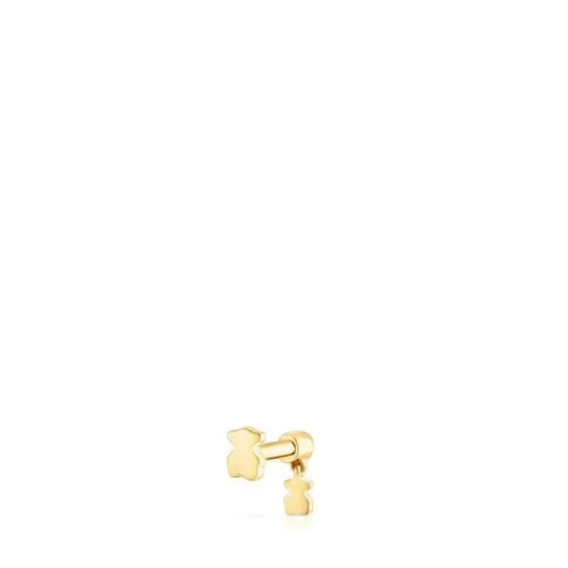 Fashion Cool Joy Ear piercing with rhodolite and bear motif Small Earrings | Individual Earrings