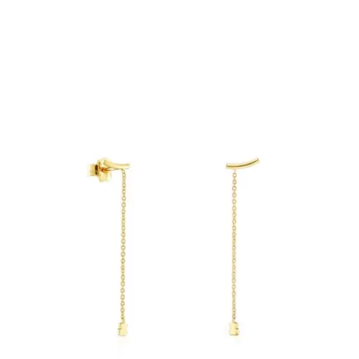 Cheap Gold Cool Joy Earrings with bear and chain Gold Earrings