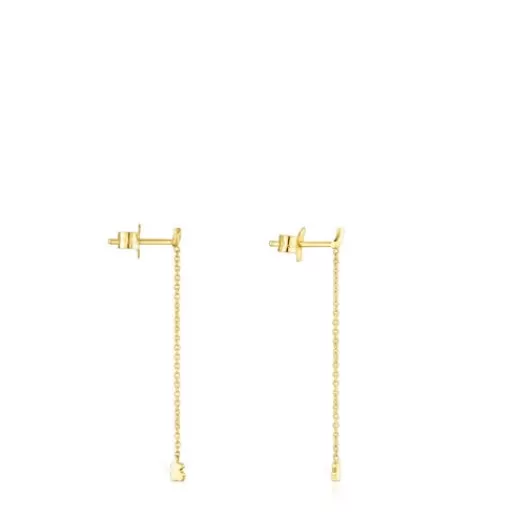 Cheap Gold Cool Joy Earrings with bear and chain Gold Earrings