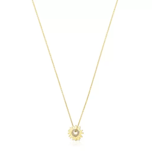 Store Gold Crossword Mama Necklace with diamonds Gold Necklaces | Short Necklaces