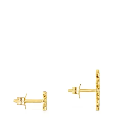 Outlet Gold Good Vibes clover – serpent Earrings with Diamonds Gold Earrings | Small Earrings