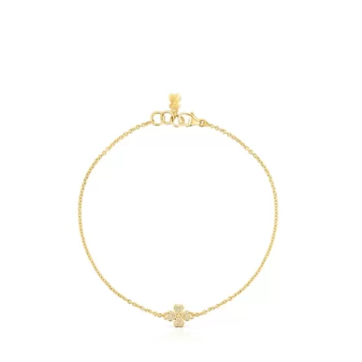 Best Sale Gold Good Vibes clover Bracelet with Diamonds Gold Bracelets | Chain Bracelets