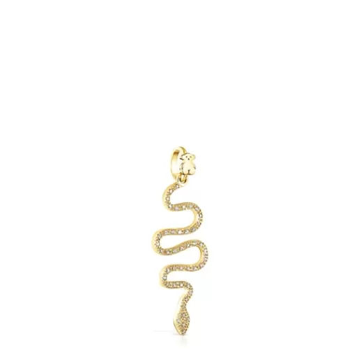 Fashion Gold Good Vibes serpent Pendant with Diamonds Gold Pendants | Medium Pendants