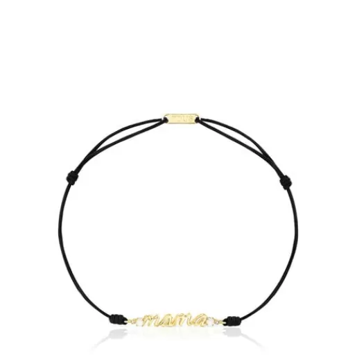 Discount Gold Mama Bracelet with nylon, diamonds and mother-of-pearl Gold Bracelets | Cord And Thread Bracelets