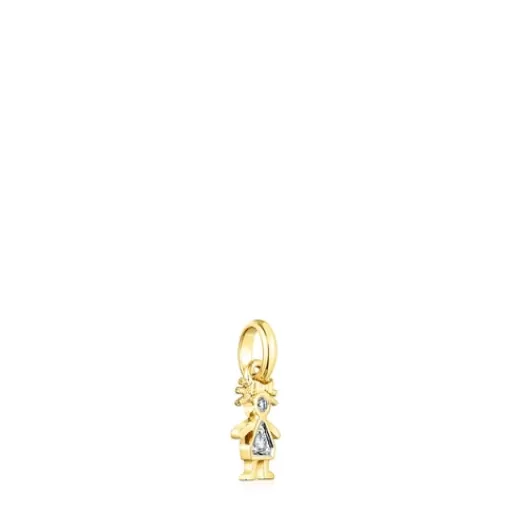 Clearance Gold Mama girl Pendant with Diamonds Gold Pendants | Small Pendants