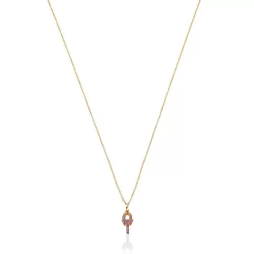 Shop Gold MANIFESTO Necklace with gemstones Gold Necklaces | Short Necklaces