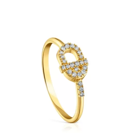 Flash Sale Gold MANIFESTO Ring with diamonds 分类为空 | Diamond Rings