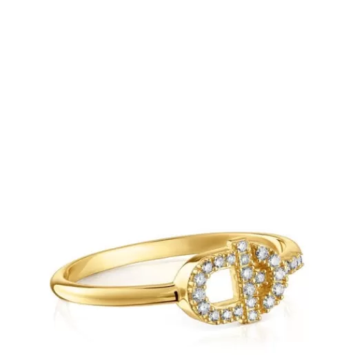 Flash Sale Gold MANIFESTO Ring with diamonds 分类为空 | Diamond Rings