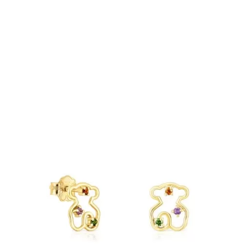 Best Gold Tsuri Bear earrings with gemstones Gold Earrings | Small Earrings