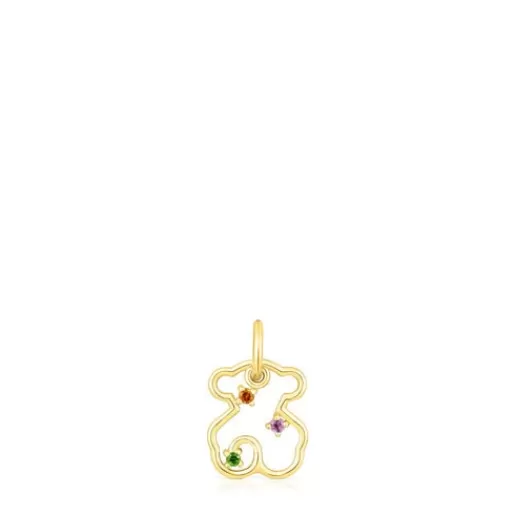 New Gold Tsuri Bear pendant with gemstones Gold Pendants | Small Pendants