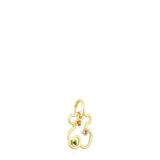 New Gold Tsuri Bear pendant with gemstones Gold Pendants | Small Pendants