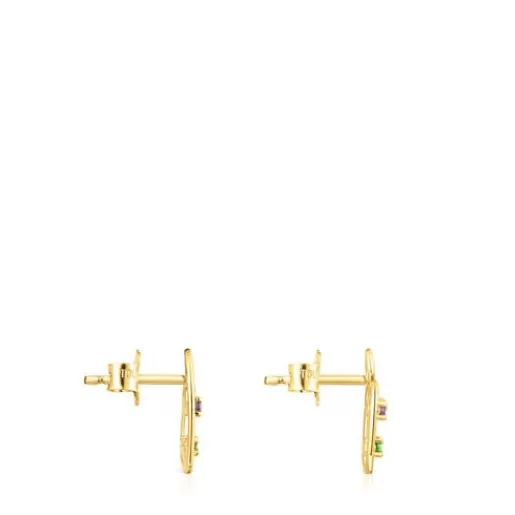 Outlet Gold Tsuri earrings with gemstones Gold Earrings | Small Earrings