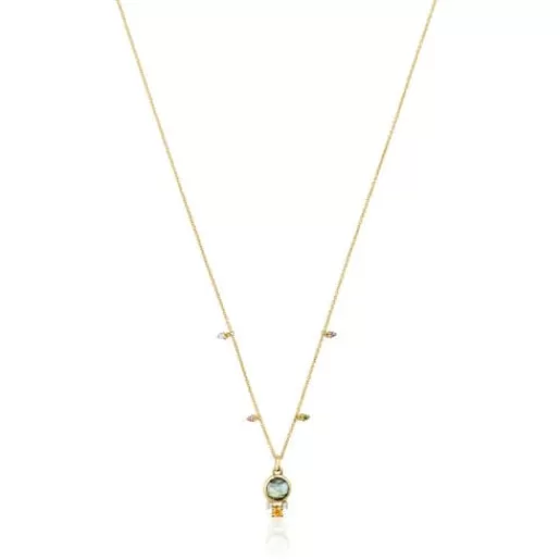 Best Sale Virtual Garden Necklace with labradorite and gemstones Gold Necklaces | Short Necklaces