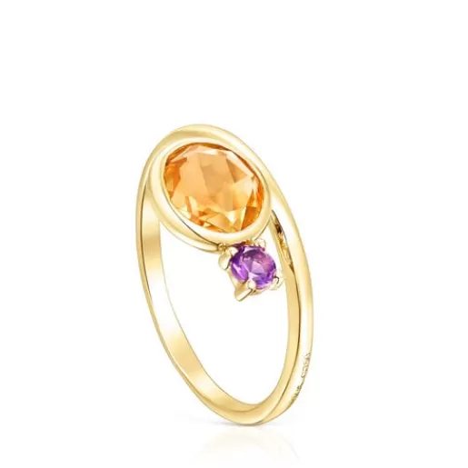 Flash Sale Gold Virtual Garden Ring with citrine and amethyst 分类为空 | Small Rings