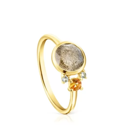 Store Gold Virtual Garden Ring with labradorite, sapphire and topaz 分类为空 | Small Rings