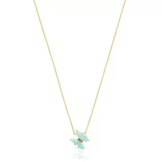 Flash Sale Gold with Amazonite and Ruby Vita Necklace Gold Necklaces | Short Necklaces