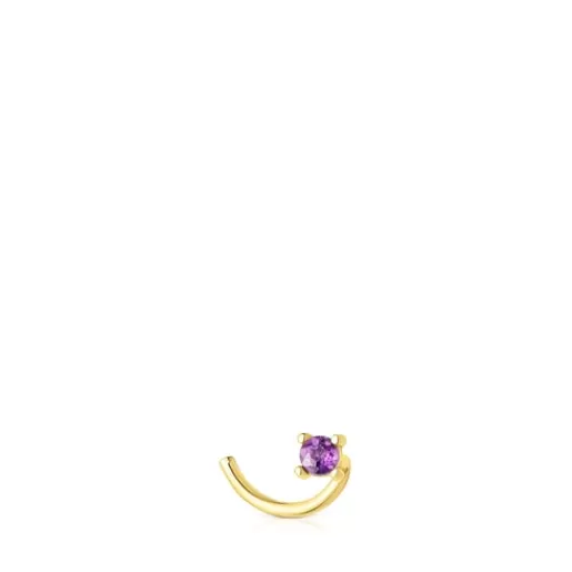 Cheap Gold-colored IP St. Tropez Nose piercing with amethyst Steel Piercing