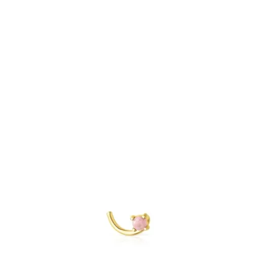Fashion Gold-colored IP St. Tropez Nose piercing with rhodonite Steel Piercing