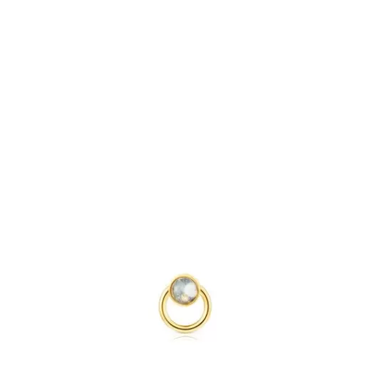 Clearance Gold-colored IP steel and labradorite Plump Piercing Small Earrings | Individual Earrings