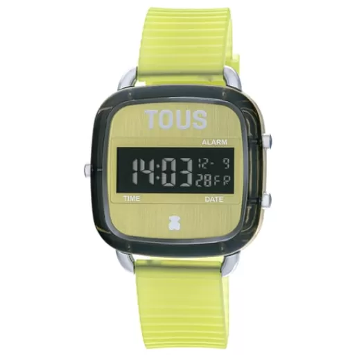 Flash Sale Green polycarbonate Digital watch with silicone strap D-Logo Fresh For Her | For Man