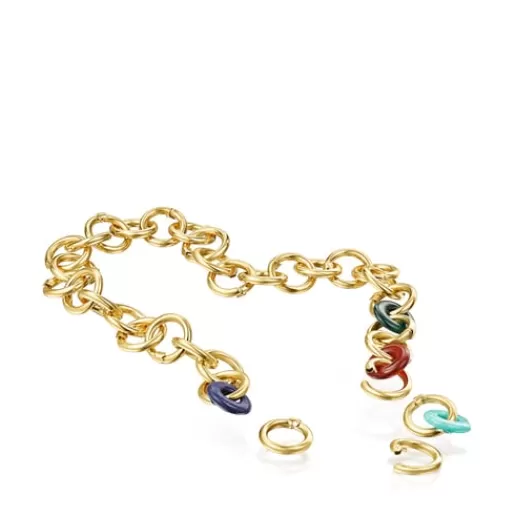 Fashion Hold Gems Silver Vermeil Necklace with Gemstones Silver Necklaces | Short Necklaces