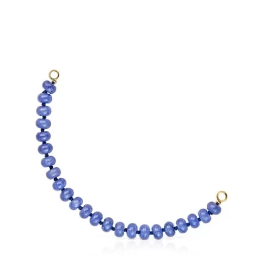 New Hold Oval Bracelet with 18kt gold plating over silver and blue quartzite Silver Bracelets