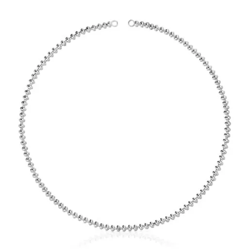 New Hold Oval 51.5 cm short Necklace with ball motifs Silver Necklaces | Short Necklaces
