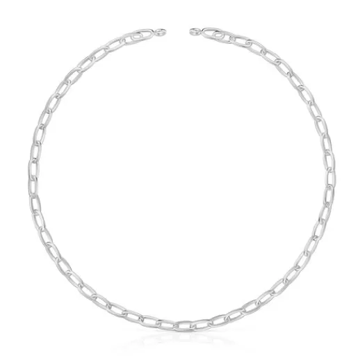 Best Hold Oval XL short Necklace Silver Necklaces | Short Necklaces