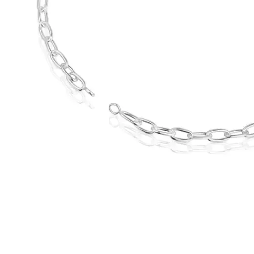 Best Hold Oval XL short Necklace Silver Necklaces | Short Necklaces