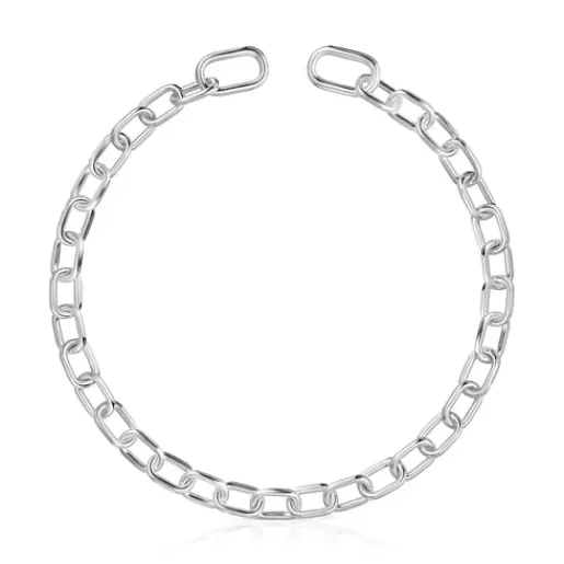 Cheap Hold Oval silver XXL short Necklace Silver Necklaces | Short Necklaces