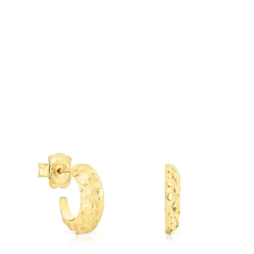 Hot Hoop earrings with 18kt gold plating over silver Dybe Silver Earrings