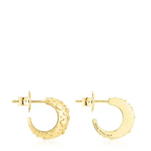 Hot Hoop earrings with 18kt gold plating over silver Dybe Silver Earrings