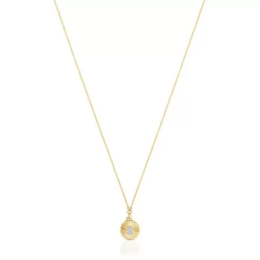 Shop Iris Motif gold Necklace with diamonds Gold Necklaces | Short Necklaces