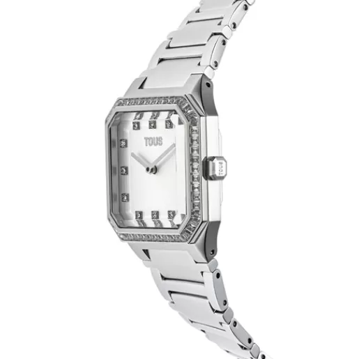 Cheap Karat Squared Analogue watch with aluminum strap and zirconias For Her | Analog Watches