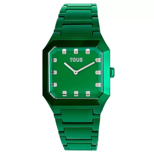 Best Sale Karat Squared Analogue watch with green aluminum strap For Her | For Man