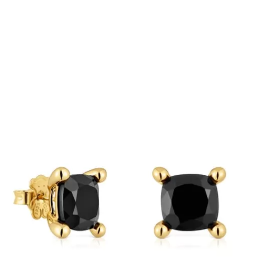 Discount 18kt gold plating over silver and onyx Earrings Color Black Small Earrings
