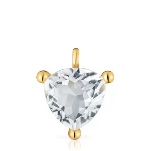 Hot 18kt gold plating over silver and rock crystal quartz Pendant Color White Medium Pendants
