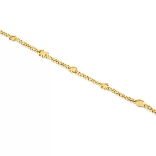 Cheap 18kt gold plating over silver Chain bracelet with motifs Bold Motif Silver Bracelets | Chain Bracelets