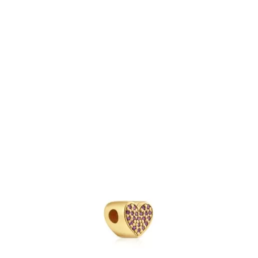 Discount 18kt gold plating over silver heart Pendant with rhodolites 1950 Silver Pendants | Charms