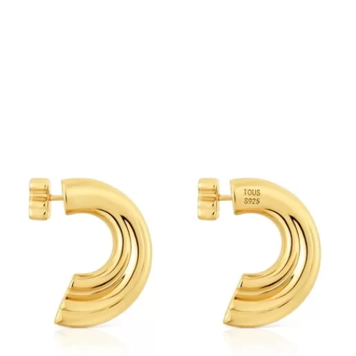 Flash Sale 18kt gold plating over silver Hoop earrings with bear motif 1950 Silver Earrings | Hoop Earrings